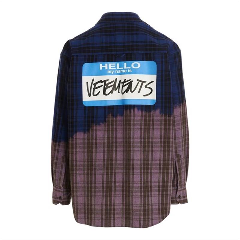 VETEMENTS Bleached My Name Is Vetements Flannel Shirt