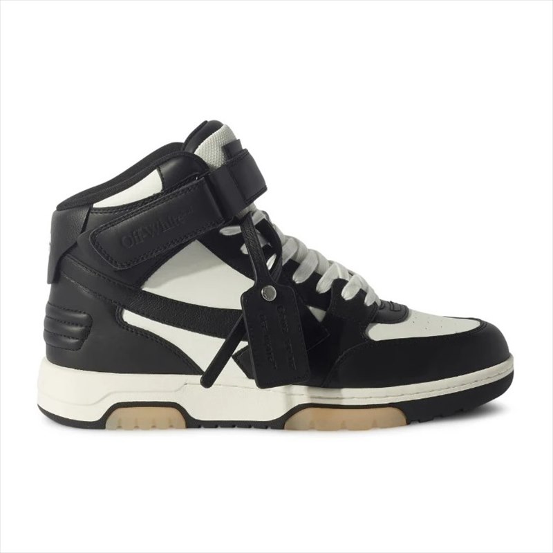OFF-WHITE Out Of Office Mid Top Leather Sneaker (Black/White)