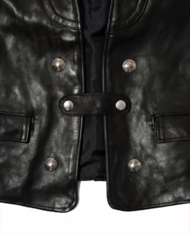 画像3: MASSES Horse Leather Vest Vintage (ホースレザーベスト) (3)