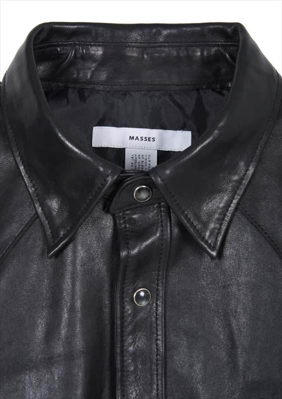 画像2: MASSES Horse Leather Shirt Vintage (ホースレザーシャツ) (2)